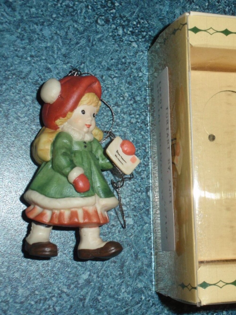 "Special Delivery" Toriart Sarah Kay Anri Christmas Ornament With Box - Italy